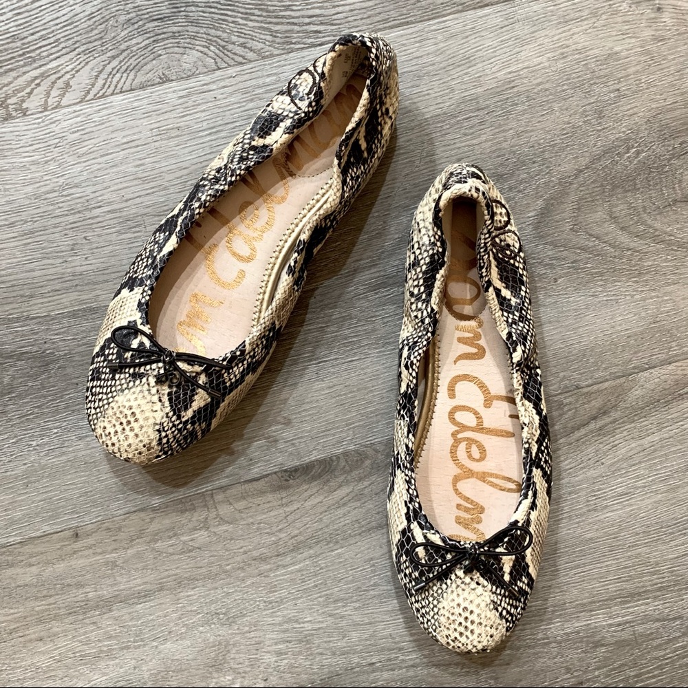 Sam Edelman Felicia Flats Ballerina Snake-Skin Size 8